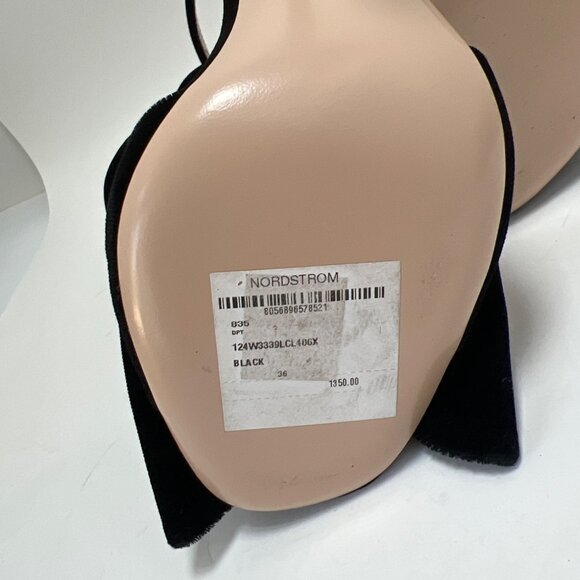 Tom Ford Brigitte Bow Sandals Velvety Black Stiletto Heels Women Size 36 US5 - Picture 9 of 16